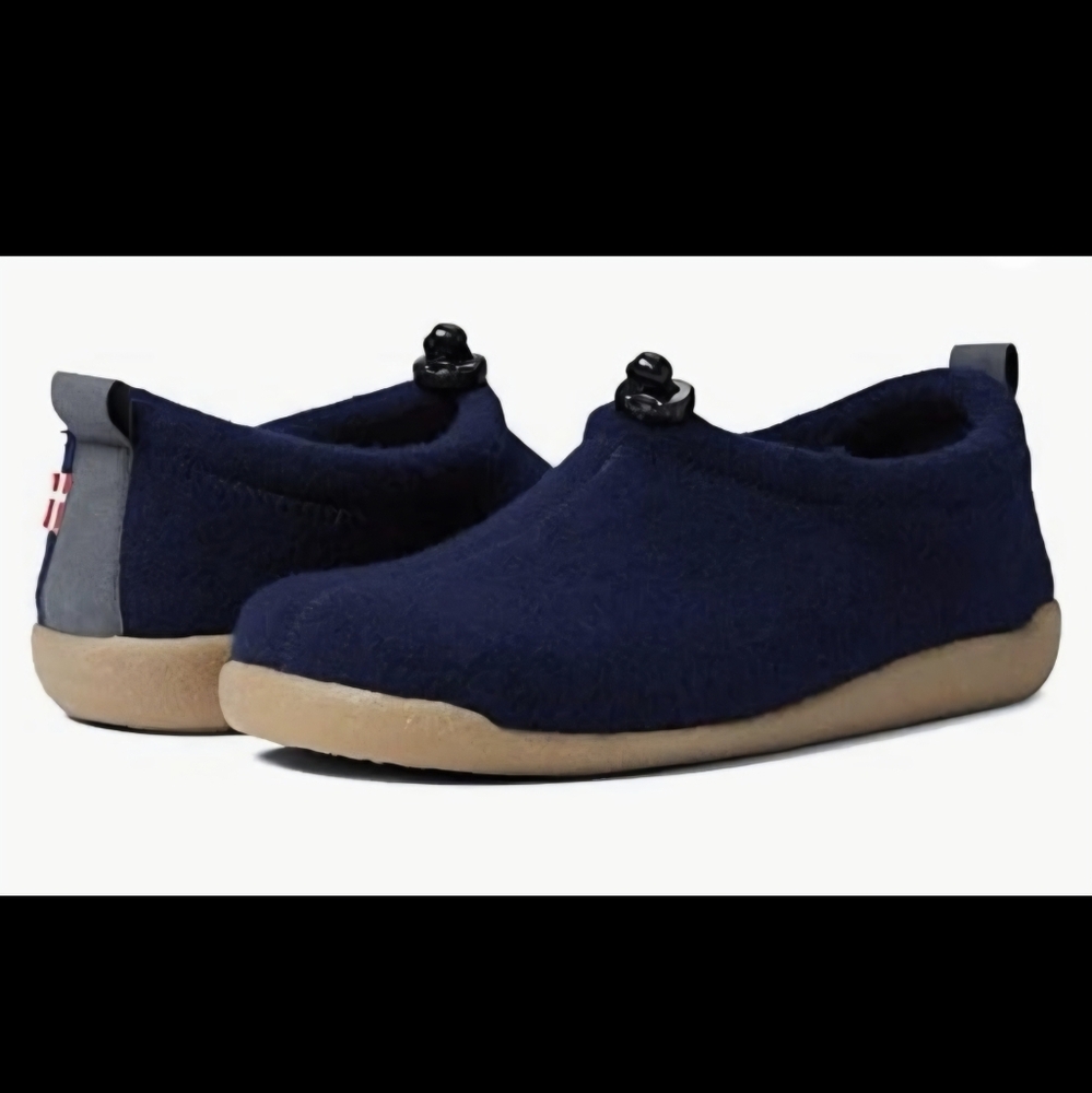 Sanita Lodge Unisex Wool Slipper in Navy Blue Size 39 US 8
